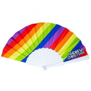 pride rainbow fan