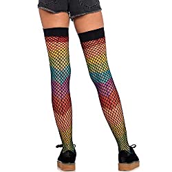 rainbow fishnet stockings